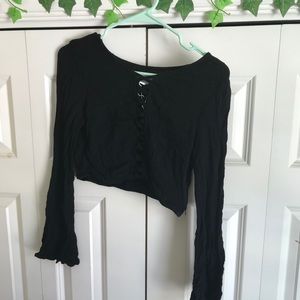 H&M Coachella Black Croptop Longsleeve